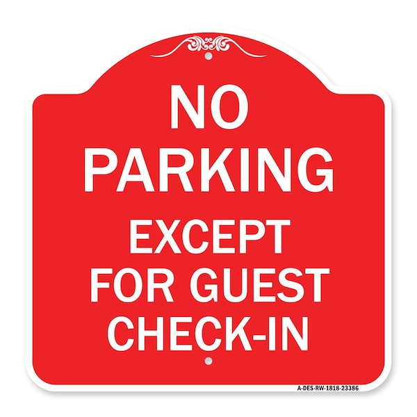 Signmission Parking Reserved for Guests Only, Red & White Aluminum Architectural Sign, 18" x 18", RW-1818-23386 A-DES-RW-1818-23386 - main